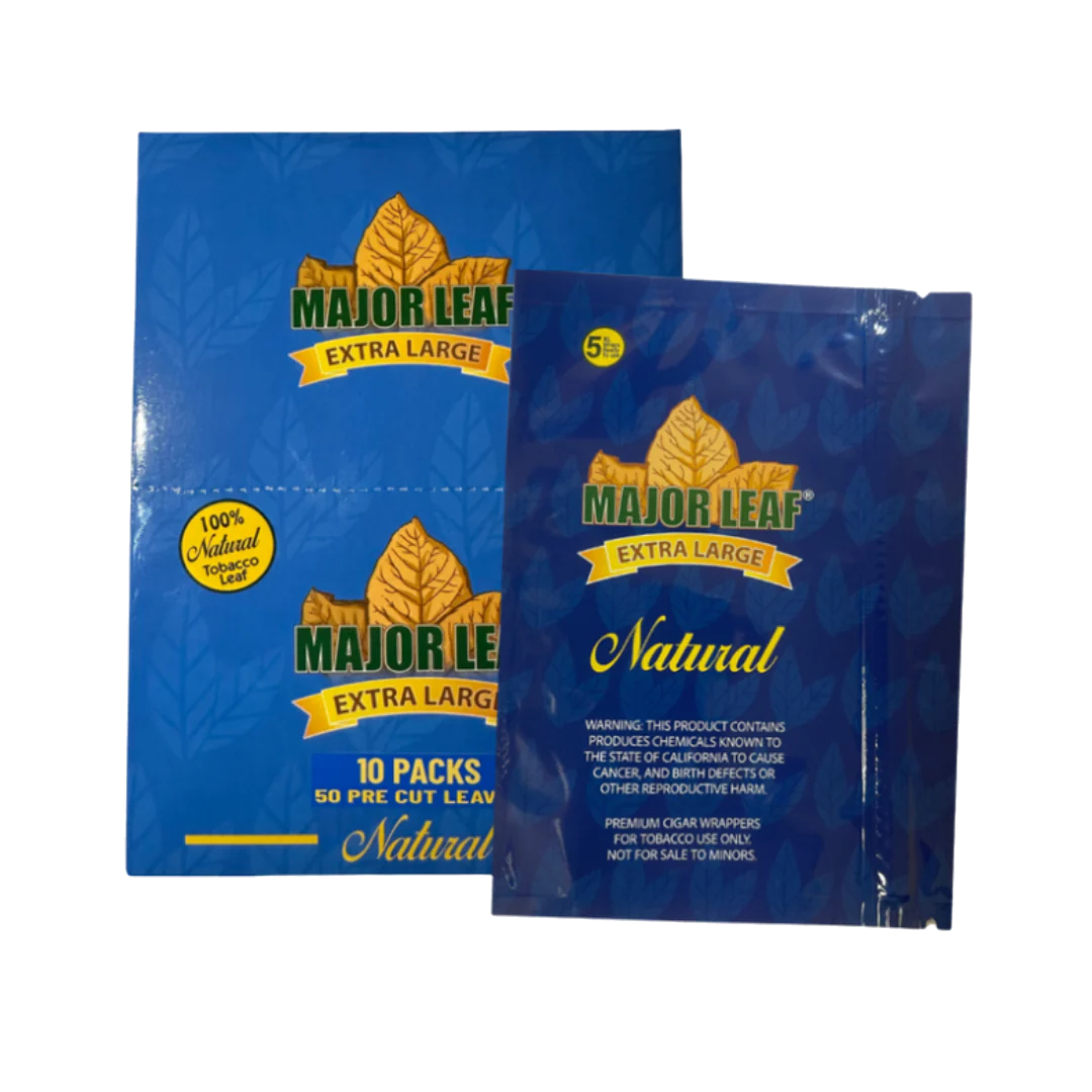 MAJOR LEAF XL 10 PACKS 50 PRE CUT LEAVES